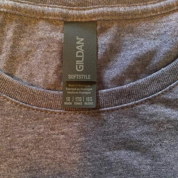 New Softstyle Heather Gray T-Shirt with US Air Force aviation theme. Size 1X - Picture 5 of 9